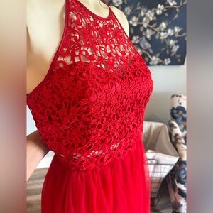 Masquerade Red Halter 2pc skirt outfit sz3